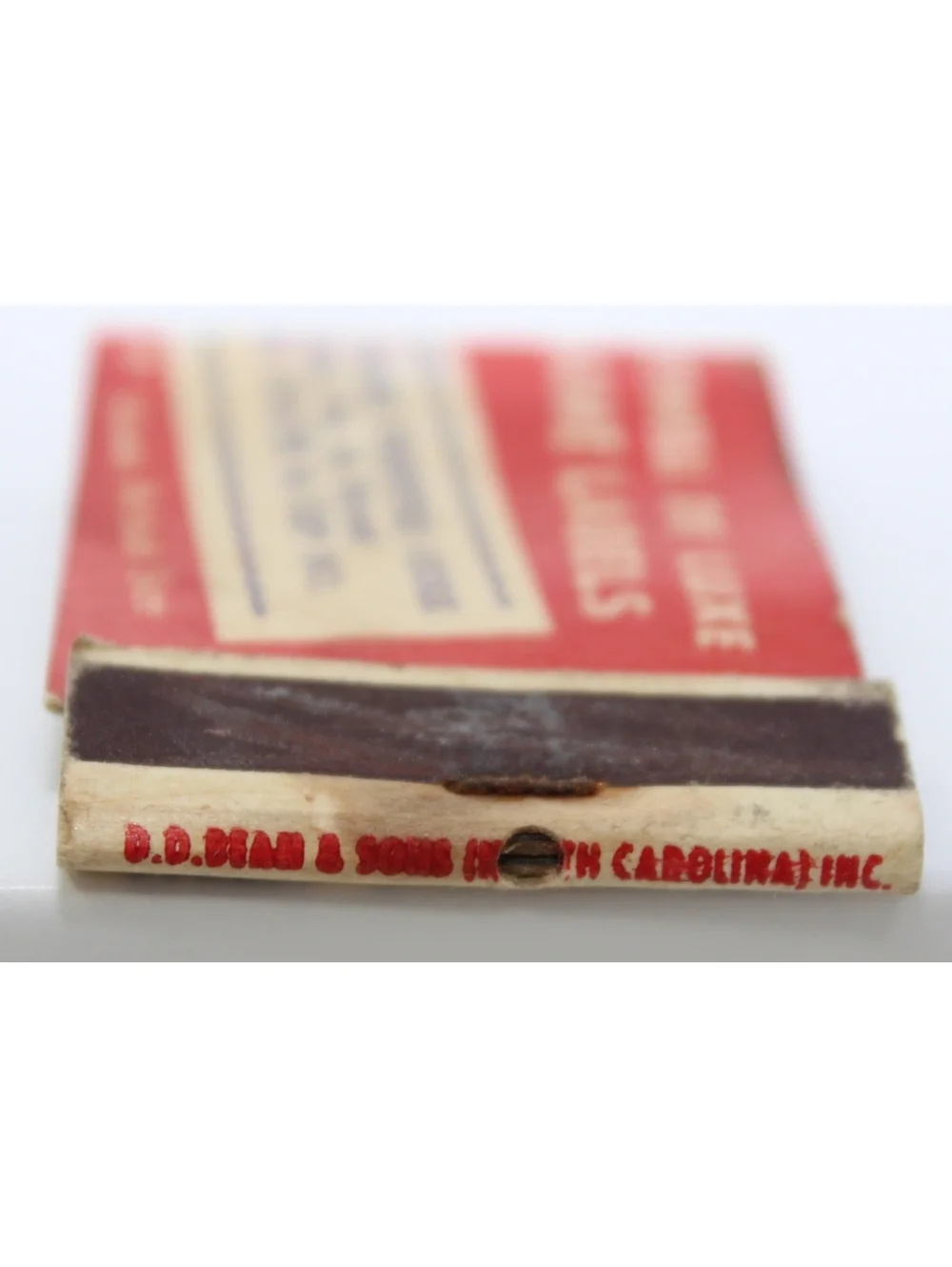 Vintage Matchbook Writewell De Luxe Name Labels DD Bean & Sons Match Carolina In